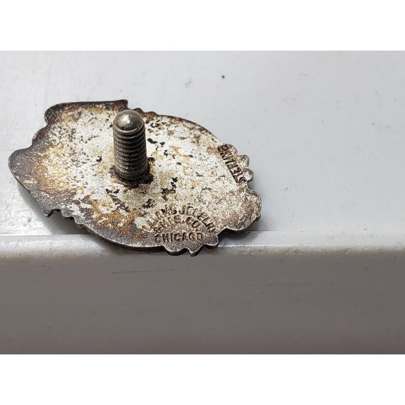 Texas Fire Department Years Service Pin Screw-On Button Sterling Silver Vintage - Picture 6 of 7